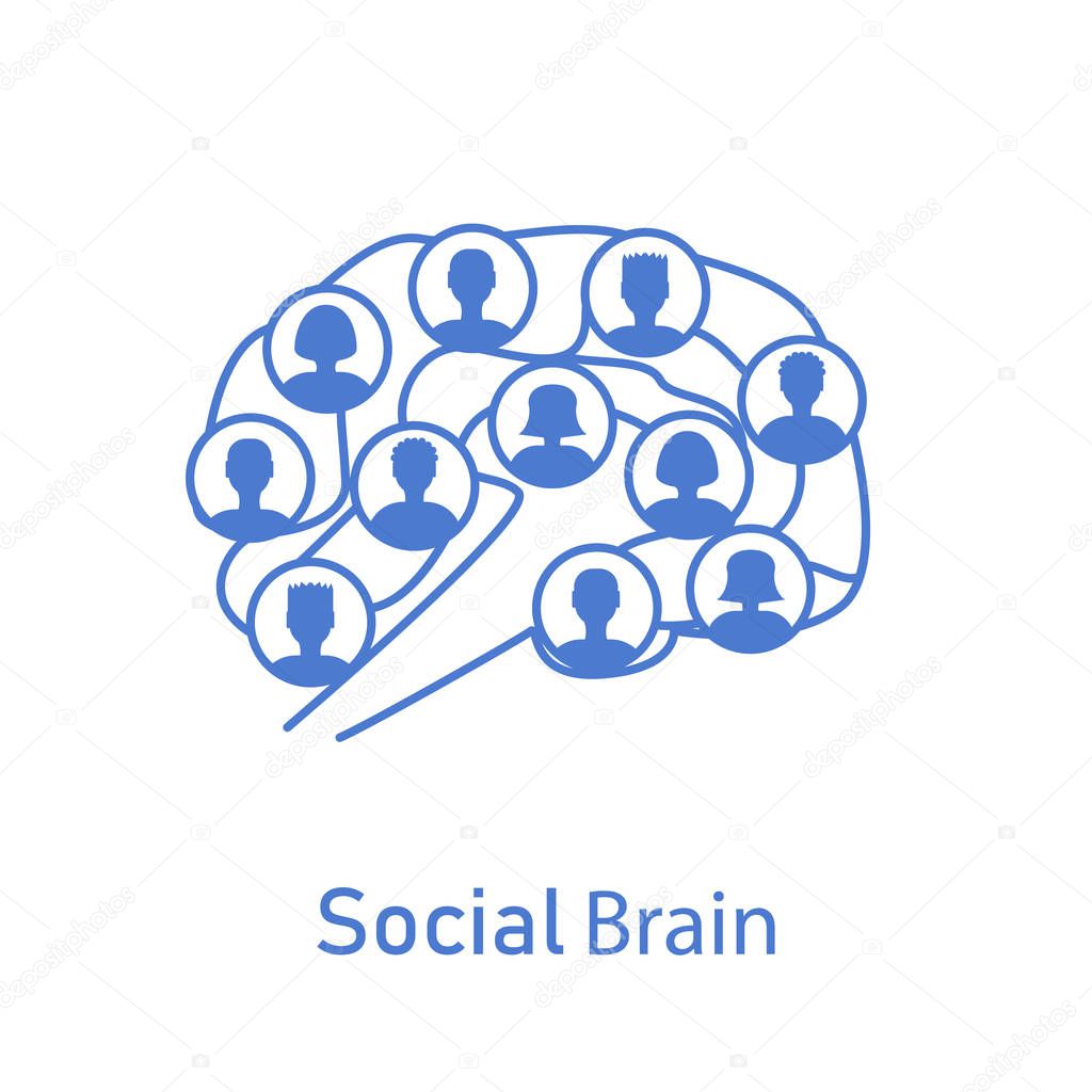 social brain with human icons