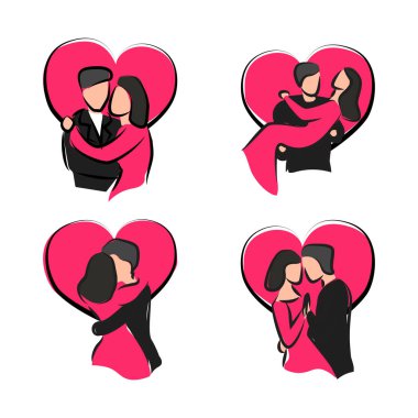 Kroki çift Sevgililer günü