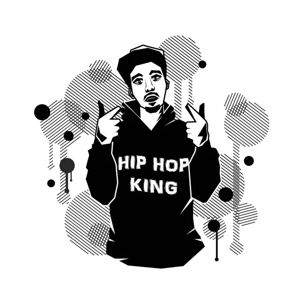 Unga manliga HipHop sångerska — Stock vektor