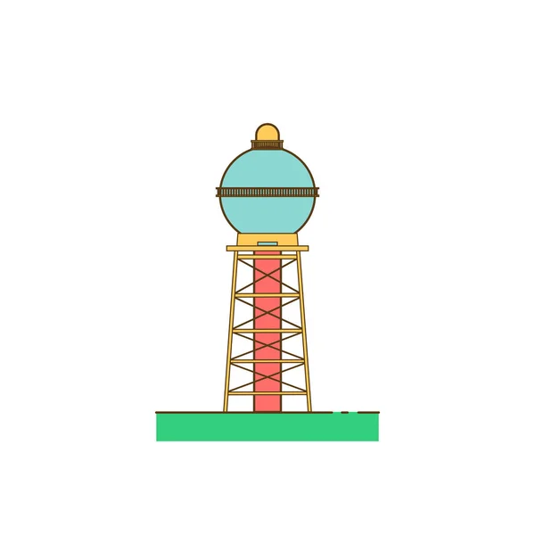 Edificio de torre de agua — Vector de stock