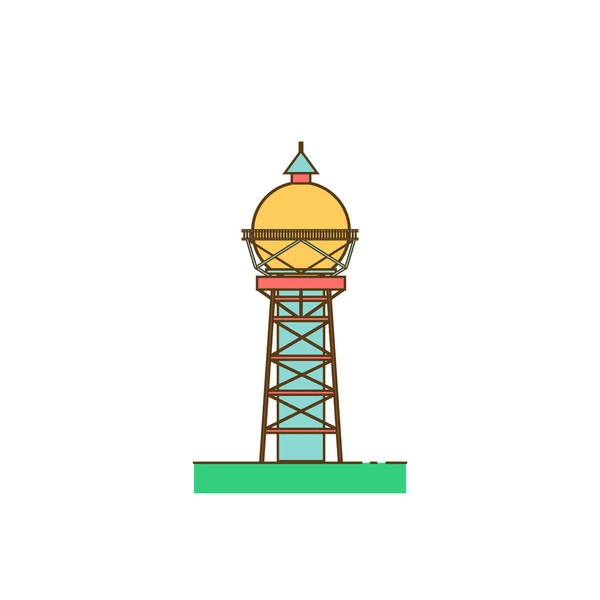 Edificio de torre de agua — Vector de stock