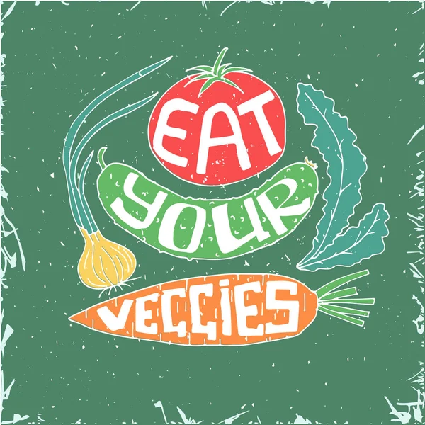 Come tus verduras. — Archivo Imágenes Vectoriales