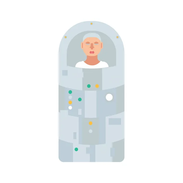 Astronaute en capsule d'hibernation — Image vectorielle