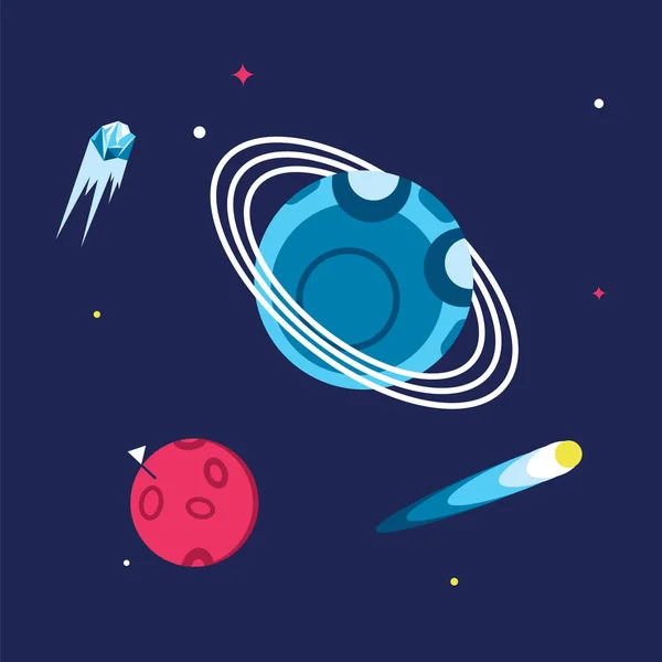 Spaceship in space — Stock Vector