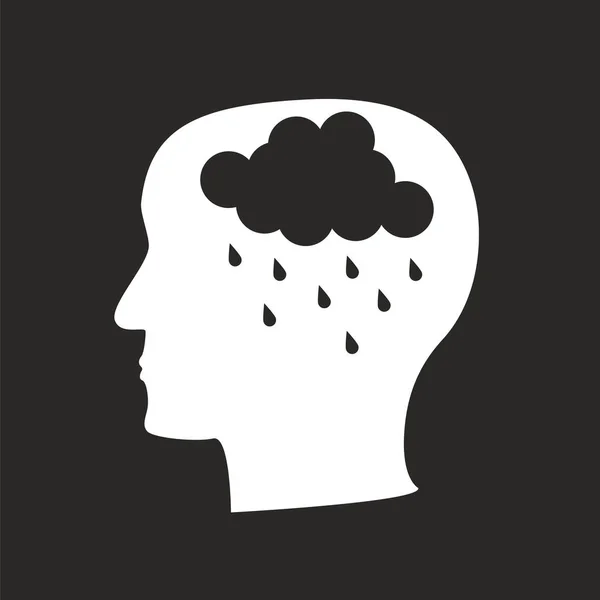 Depression mental disease icon — Stock Vector