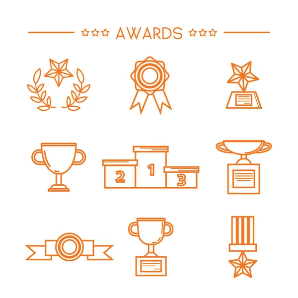 Prize award icon set — Stock Vector
