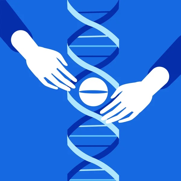 Genetische manipulatie. Crispr Cas9 methode voor genbewerking — Stockvector