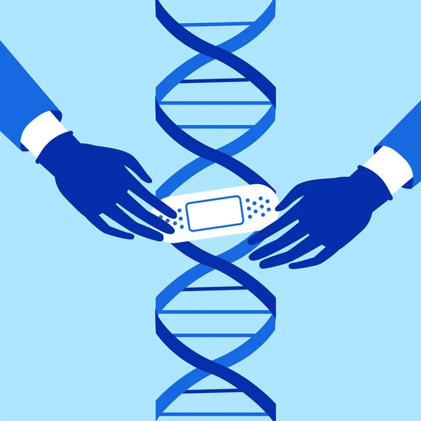 Генная инженерия. Метод редактирования генов CRISPR Cas9 — стоковый вектор