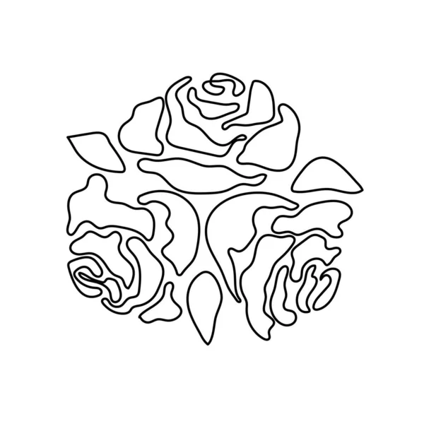 Τριαντάφυλλο λουλούδι διάνυσμα μονόχρωμο μοτίβο για τατουάζ — Διανυσματικό Αρχείο