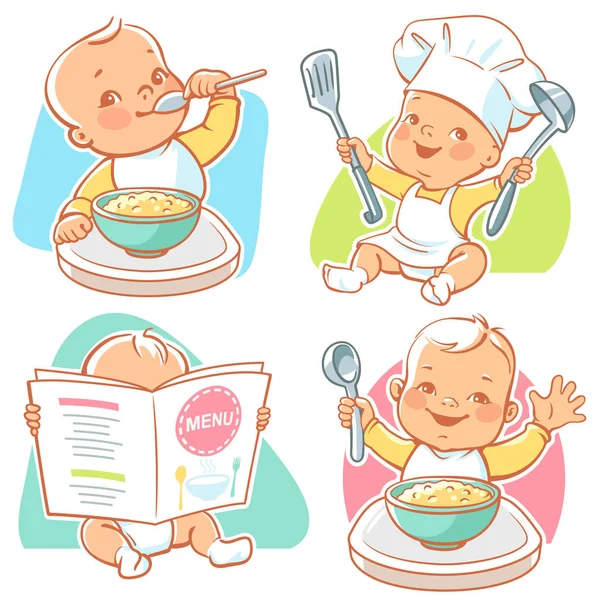 Little baby breakfast — Stock Vector