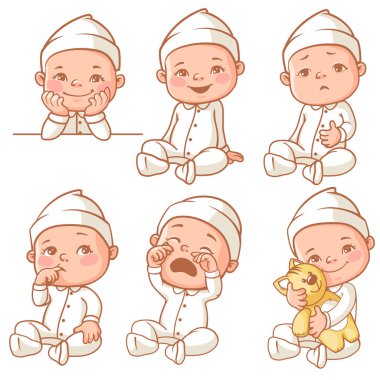little baby wearing pajama clipart