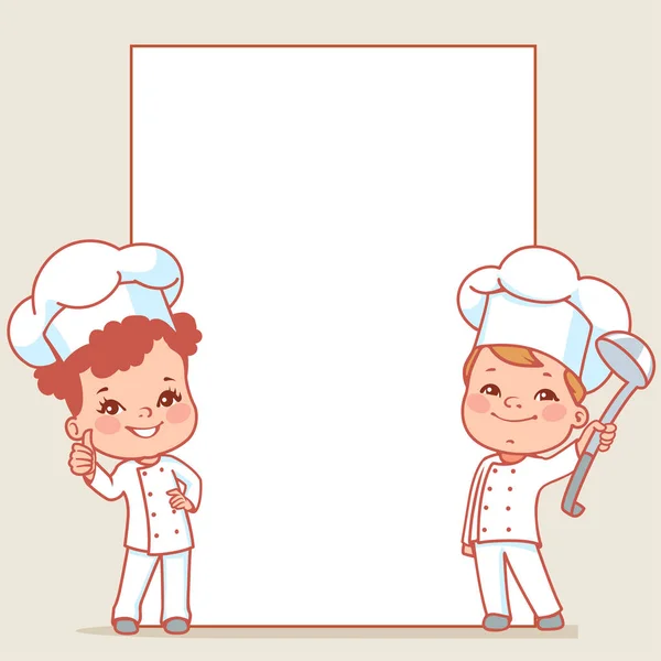 Bambini come piccoli chef . — Vettoriale Stock