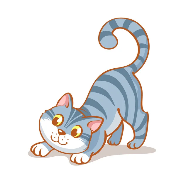 Heureux chat dessin animé . — Image vectorielle