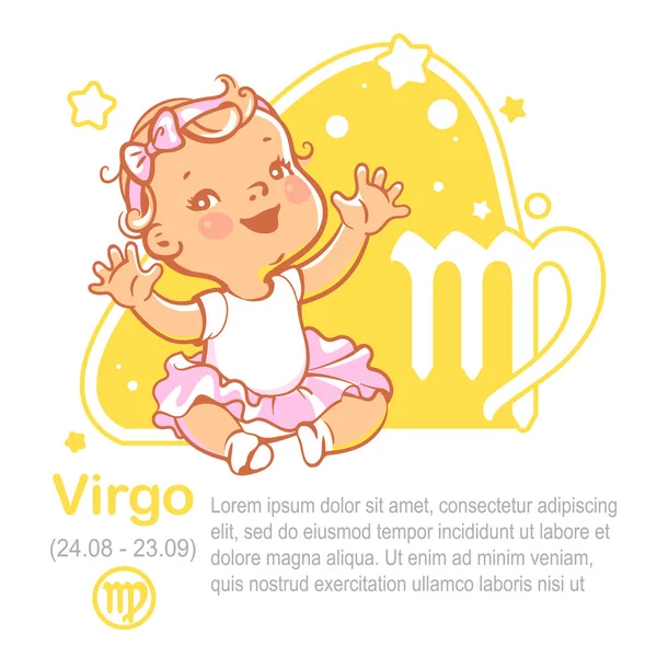 Baby zodiac. Kid as Aquarius astrological sign. — Stock Vector