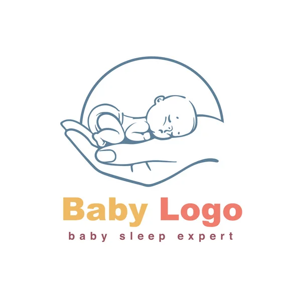 Sovande baby logotyp. — Stock vektor