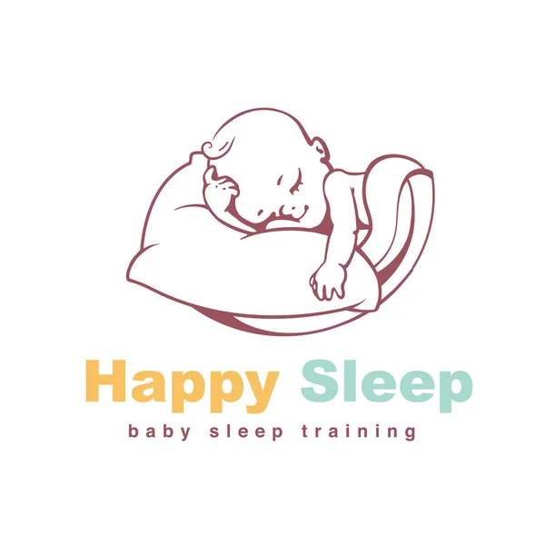 Logotipo del bebé dormido — Vector de stock