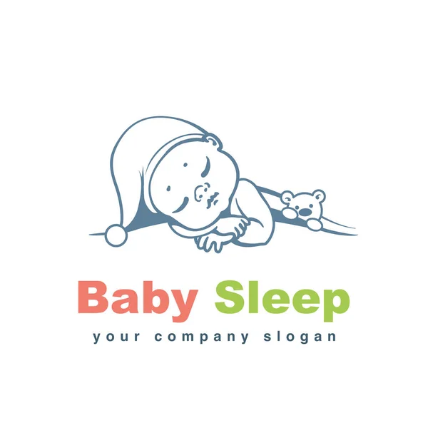 Slapende baby logo. — Stockvector