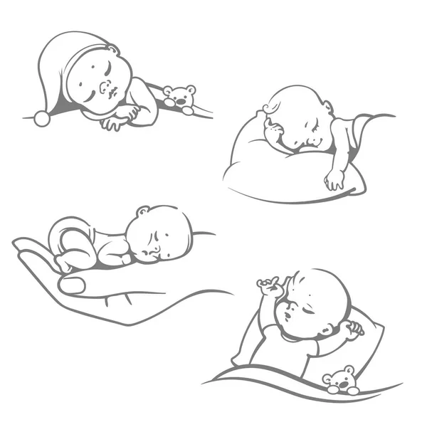 Ensemble bébé endormi . — Image vectorielle