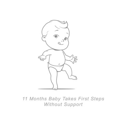 11 aylık küçük bir bebek. bebek gelişimi ilk yıldaki kilometre taşları.