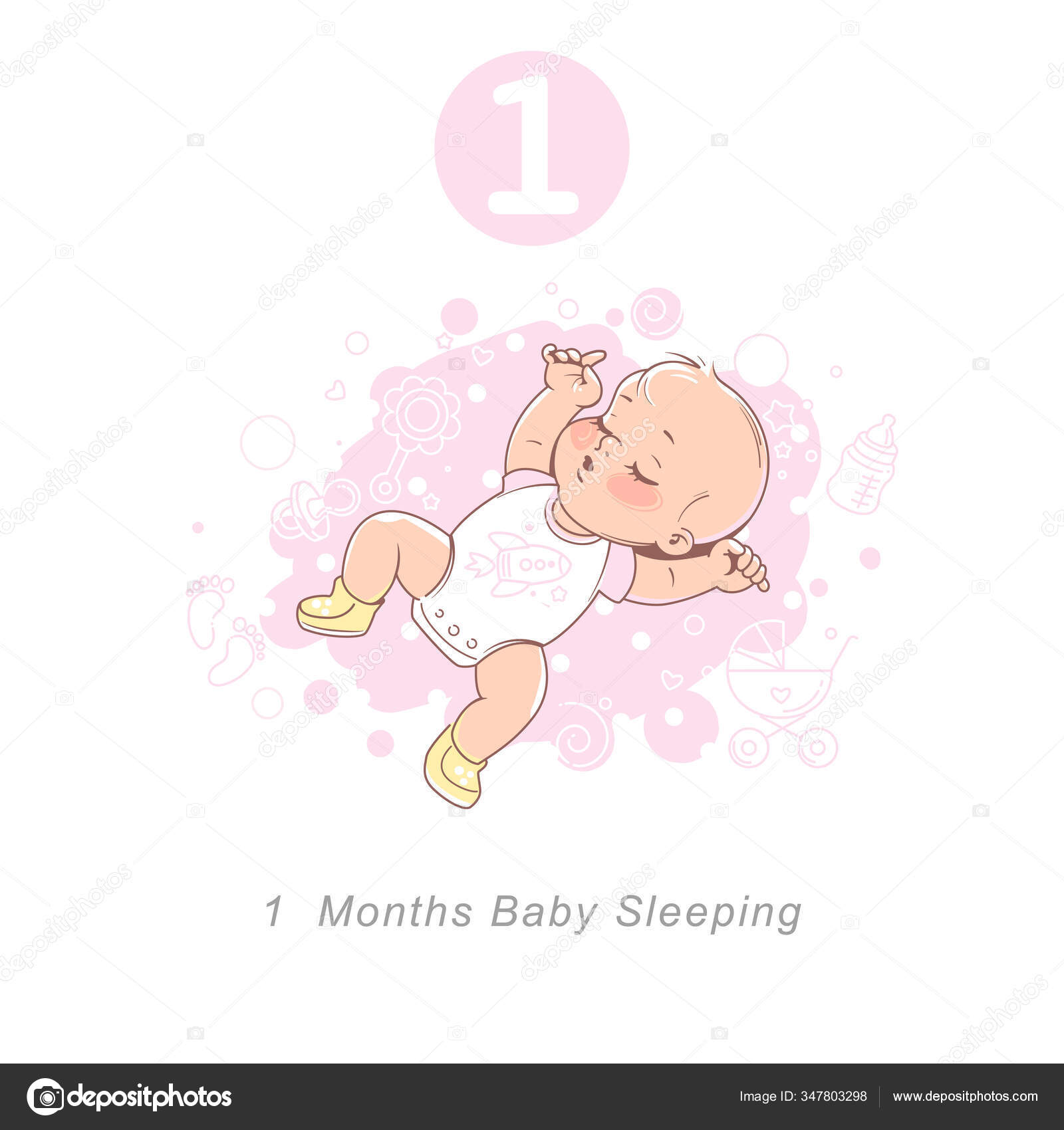 Little Baby Of 2 Month Baby Development Milestones In First Year Stock Vector Image By C Natoushe 347803298