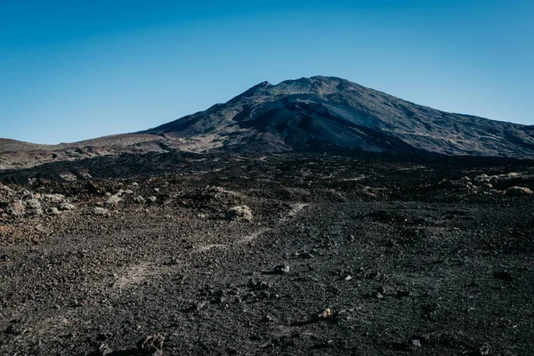 Volcán Del Teide Con Arena Lava Negra Parque Nacional Del —  Fotos de Stock