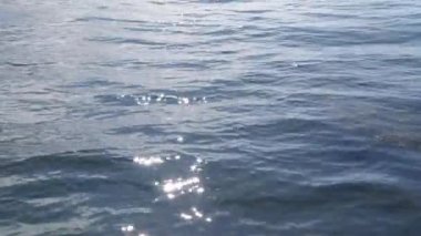 Mavi deniz suyunun hareketli, güneşli, sakin ve huzurlu mavi göl suyu.