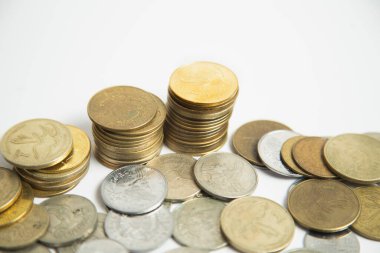 Beyaz Arkaplandan izole edilmiş sikkeler