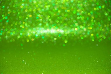 Bokeh arka plan ile ufuk soyut yeşil parıltı