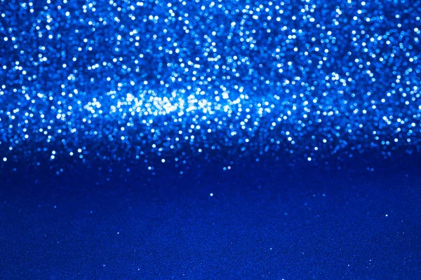 Ufuk soyut mavi glitter bokeh arka plan ile
