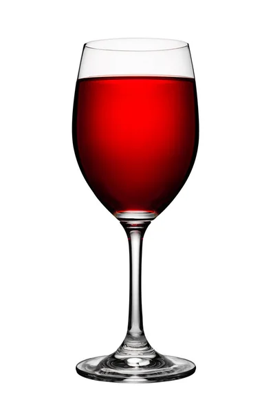 Ερυθρό κρασί σε ποτήρι που απομονώνεται σε λευκό φόντο — Φωτογραφία Αρχείου