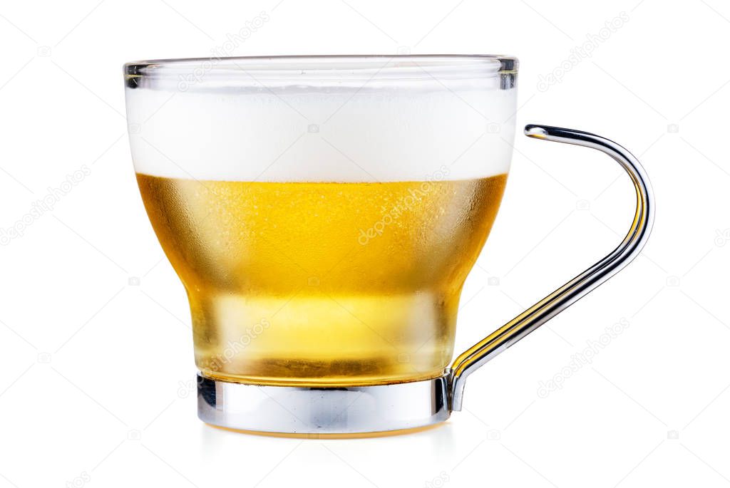 Coffee Cup With Beer Isolated On White Background