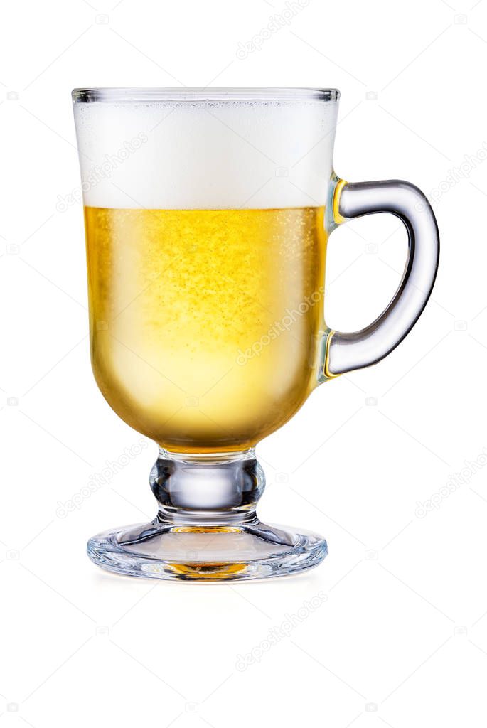 Irish Coffee Cup With Beer Isolated On White Background