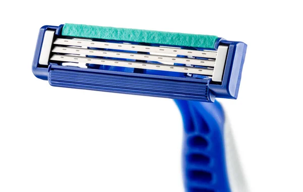 Disposable Razor Blade Close-Up on White Background with Clipping Path