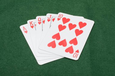 Şanslı kazanan el poker kartları
