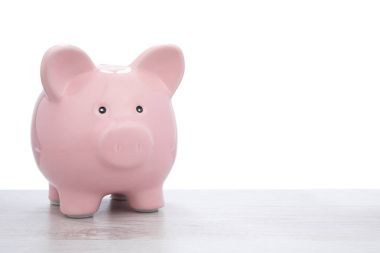 Kopya alanı ile pembe seramik kumbara