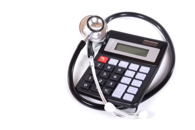 Steteskop ve hesap makinesi