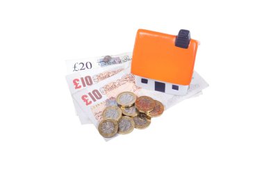 İngiliz sikke ve notları bir ev yığını