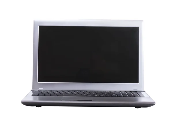 Chiudere su un computer portatile aperto con schermo vuoto — Foto Stock