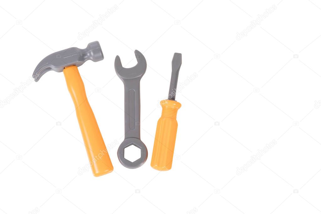 Small tool kit isolated on white with copy space