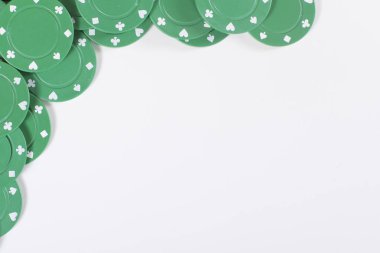 Köşe sınır yeşil casino chipi