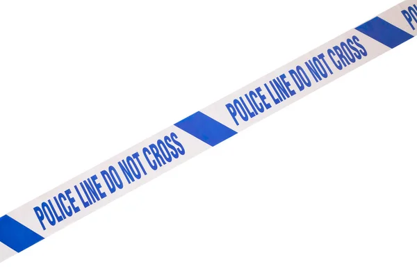 Police line crime scene tape and white copy space — Stock Photo, Image