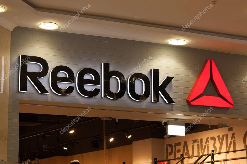 Kolomna, Russia - Jule 3, 2017: Logo Of Reebok Of Famous Brand Store Of Sportswear.