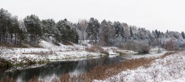 Nehirli kış manzarası