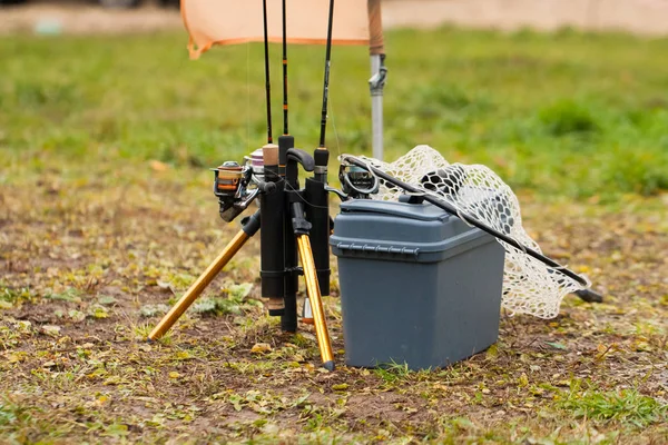 Fishing Rod Bag Container Grid Fishing Fishing Natural Ground Outdoor — Stock Photo, Image