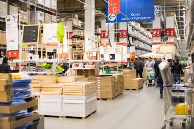 Moskova, Rusya - 25 Mart 2018: İç IKEA depo zekâ