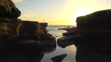 San Diego sahil manzaralı bir gün batımı. California.
