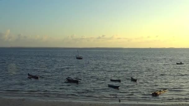 朝マフィア島。タンザニア。インド洋の. — ストック動画