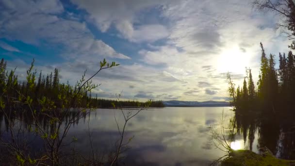 On the shore of lake Lovozero. Kola Peninsula. Russia. — Stock Video