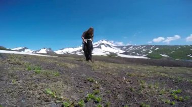  Kamçatka Yarımadası yolculuk. Saf Amerikan alan köpekler. Rusya.