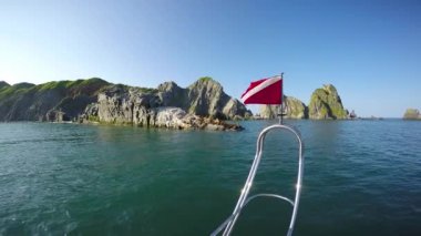 Kamçatka Yarımadası deniz Safari yolculuk. Deniz Aslanları.